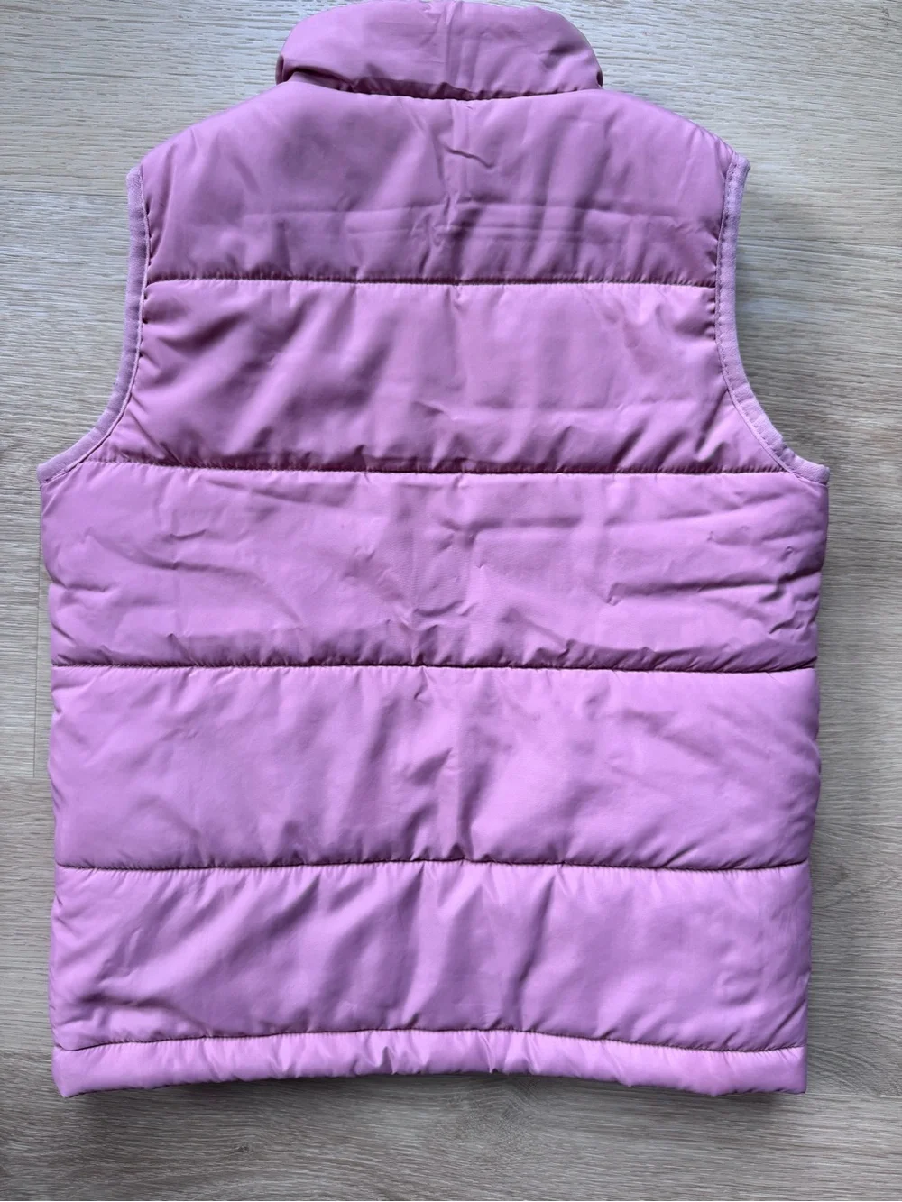 Girls Nike Pink Puffer Vest with Animal Print Yoke - Size 6/7